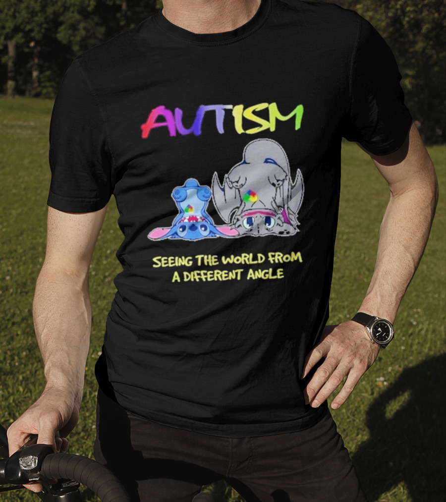 Autism Seeing The World From A Different Angle Toothless Stitch T-Shirt