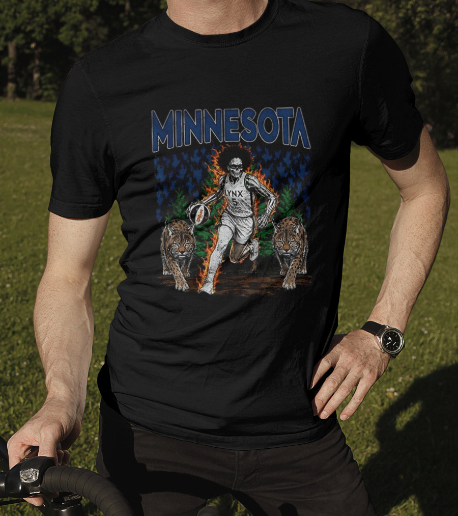 Minnesota Lynx WNBA Basketball Skull With Lynxes Game Day 2026 T-Shirt