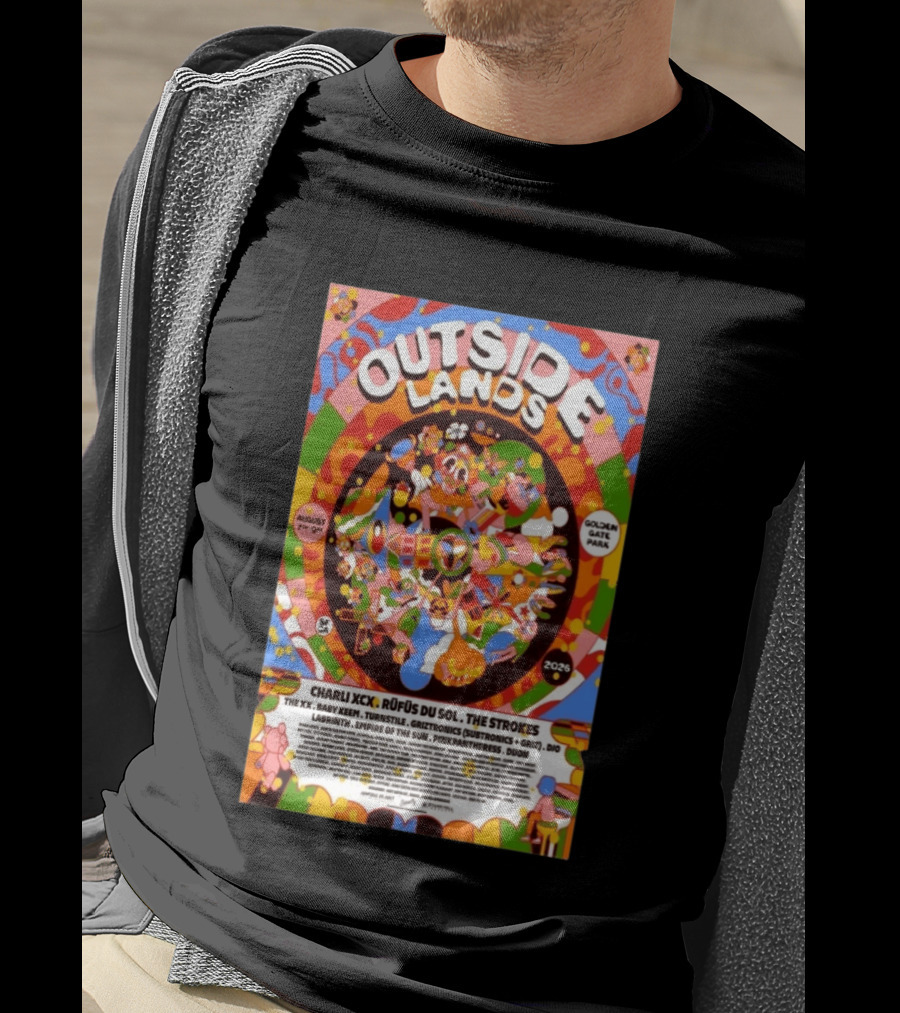 Outside Lands San Francisco August 7 9 2026 Golden Gate Park Charli XCX The Strokes Rüfüs Du Sol Lineup T-Shirt