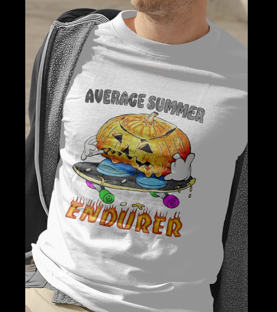 Average Summer Endurer Pumpkin Skater Skateboarding T-Shirt