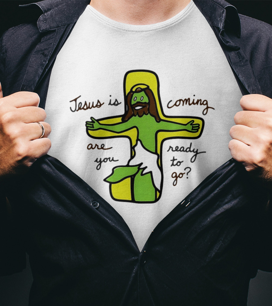 Jesus Is Coming Are You Ready To Go Cross Doodle T-Shirt