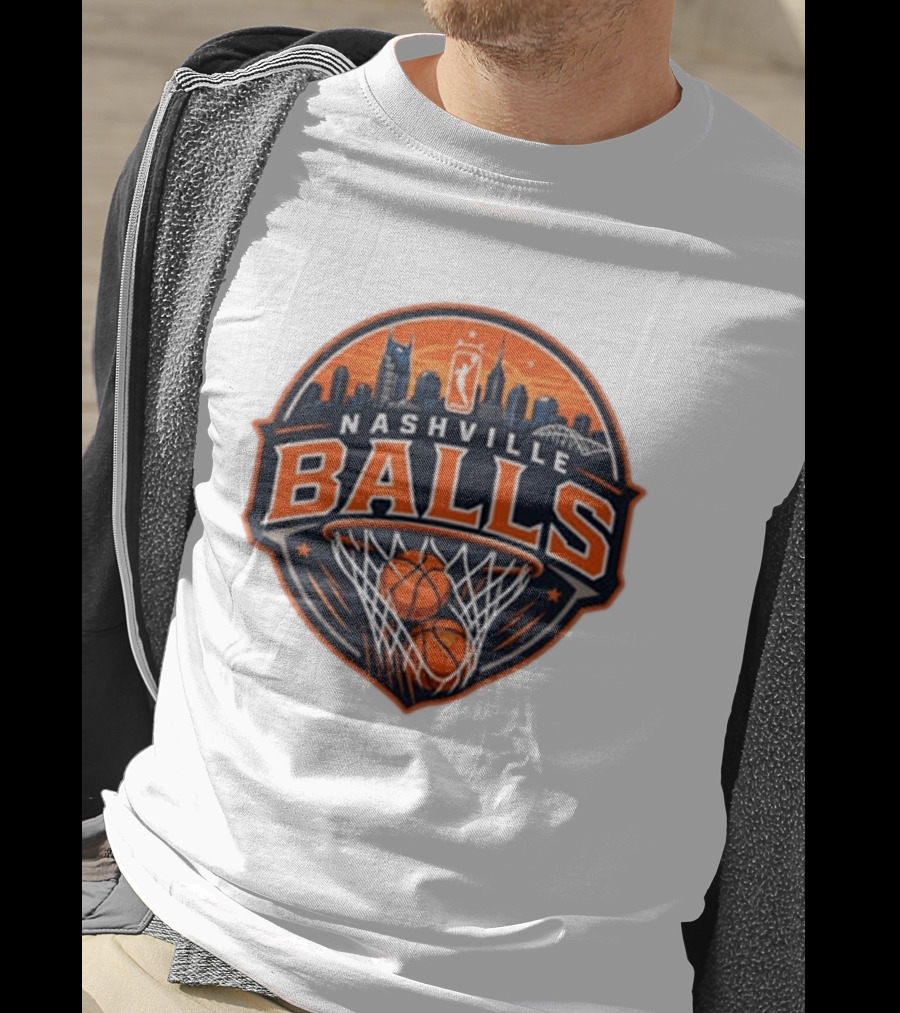 Nashville Balls Skyline Basketball Logo Cityscape T-Shirt