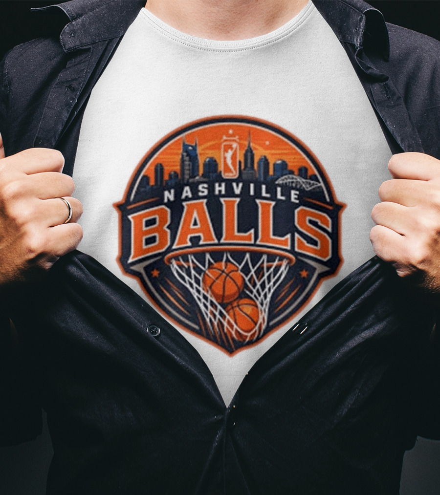 Nashville Balls Skyline Basketball Logo Cityscape T-Shirt