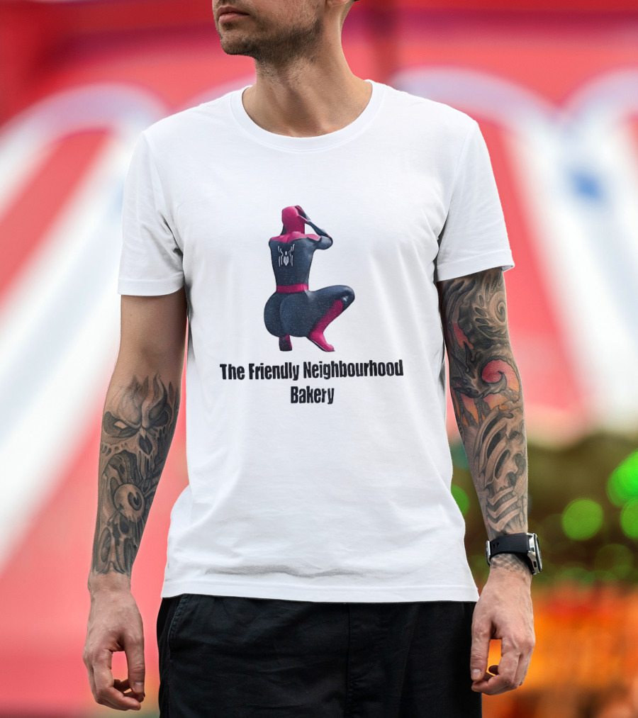 Sexy Spider Man The Friendly Neighbourhood Bakery Pose T-Shirt