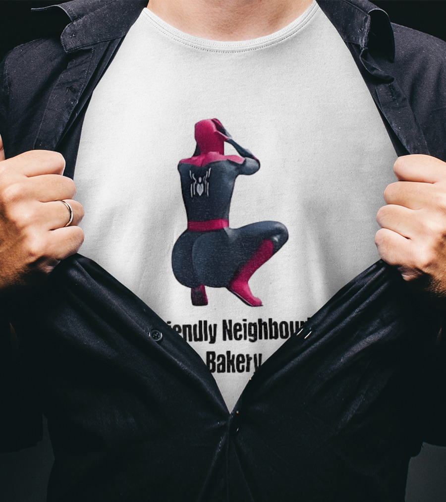 Sexy Spider Man The Friendly Neighbourhood Bakery Pose T-Shirt