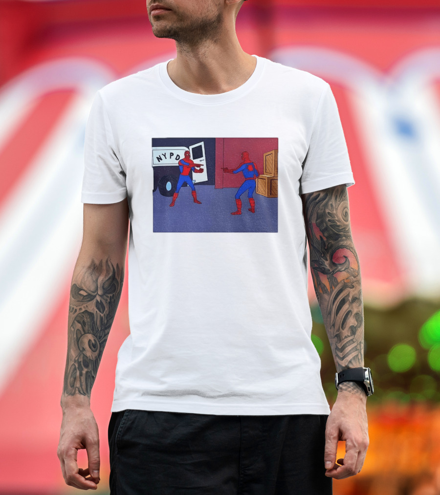 NYPD Spider Man Pointing Meme Twins Scene T-Shirt