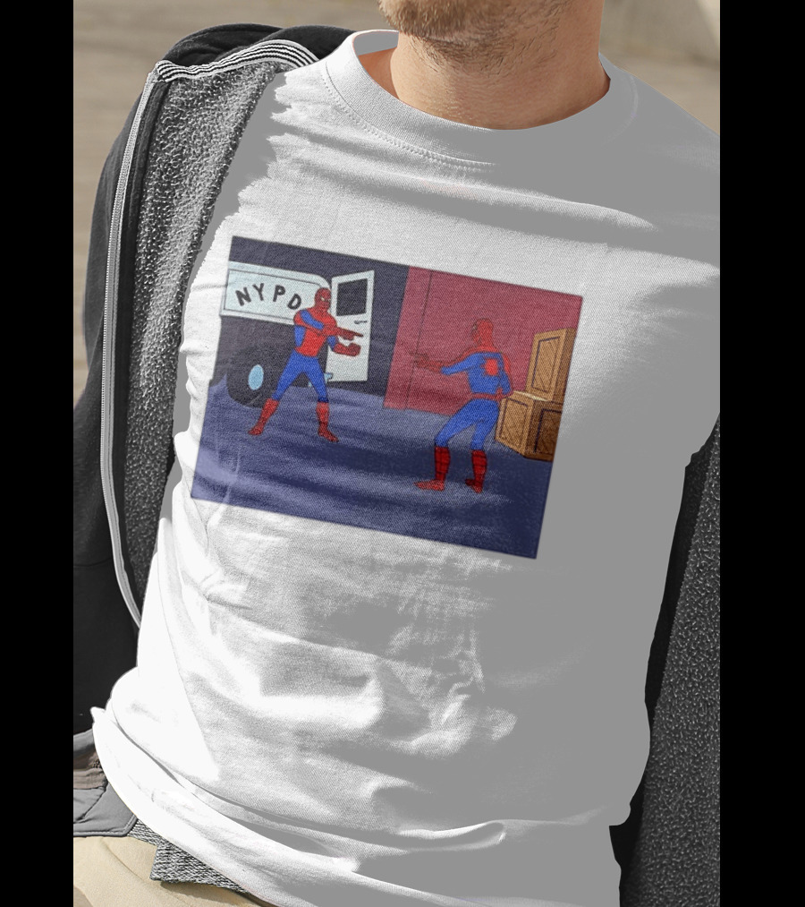 NYPD Spider Man Pointing Meme Twins Scene T-Shirt