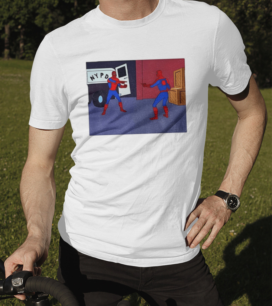 NYPD Spider Man Pointing Meme Twins Scene T-Shirt