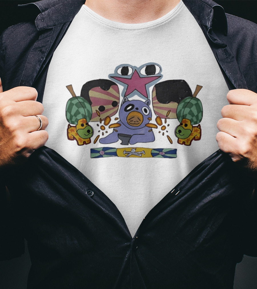 Purple Creature And Star With Puppets And Skulls T-Shirt