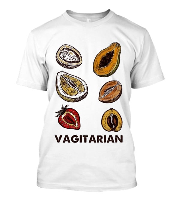 Vagitarian Fruit Humor Strawberry Avocado Papaya Illustrations T-Shirt