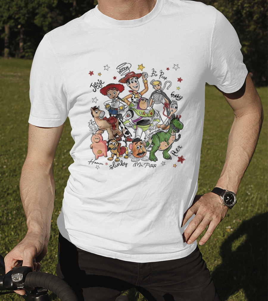 Woody Buzz Lightyear Jessie Bo Peep Forky Toy Story Disneyland Family Hamm Slinky Mr Potato Rex T-Shirt