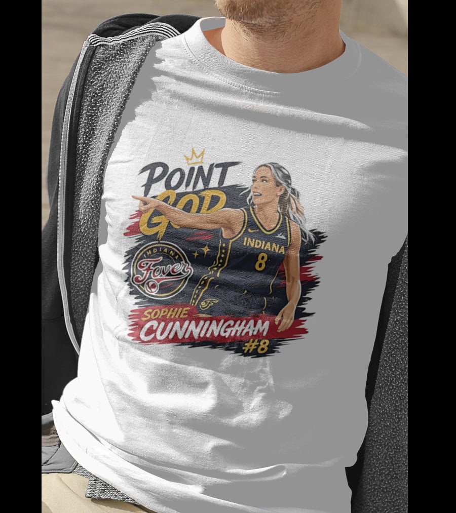 Sophie Cunningham Point God Number 8 Indiana Fever Basketball T-Shirt