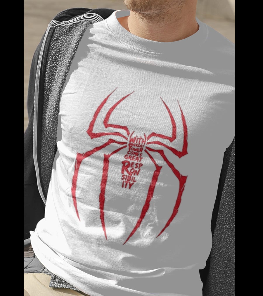 Spider Man Great Responsibility Red Symbol Superhero T-Shirt