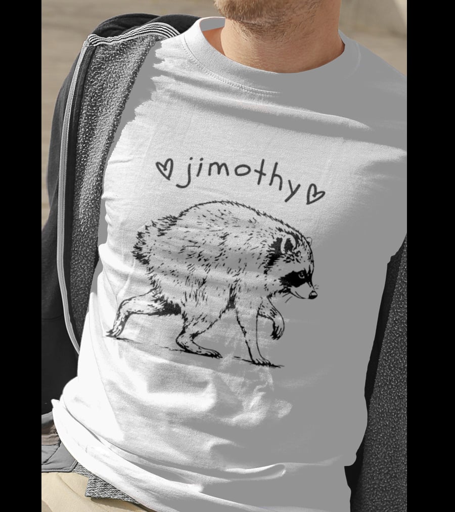 Jimothy Trash Panda Raccoon Animal Lover Hearts T-Shirt