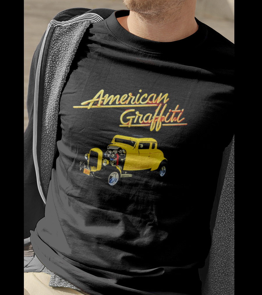 American Graffiti Yellow Deuce Coupe Hot Rod Car T-Shirt