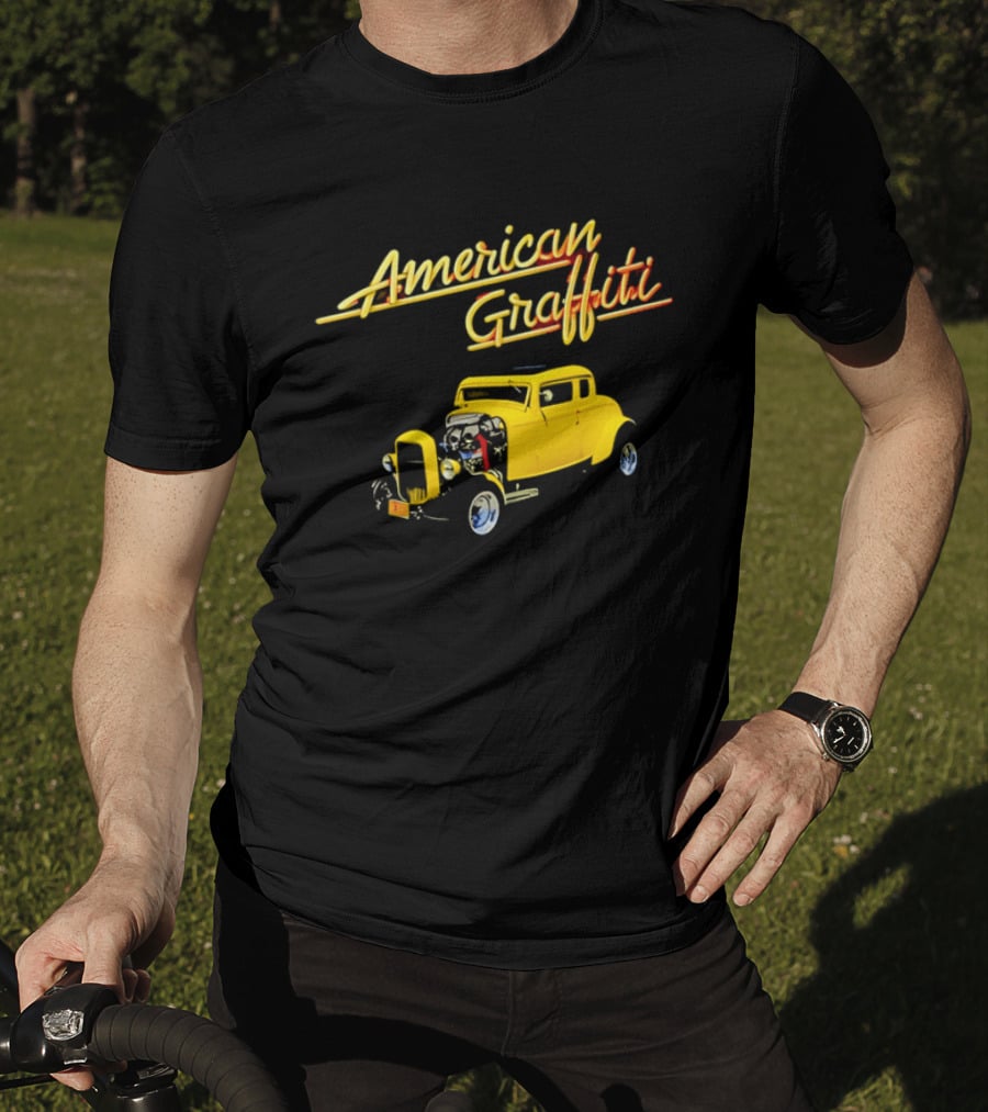 American Graffiti Yellow Deuce Coupe Hot Rod Car T-Shirt