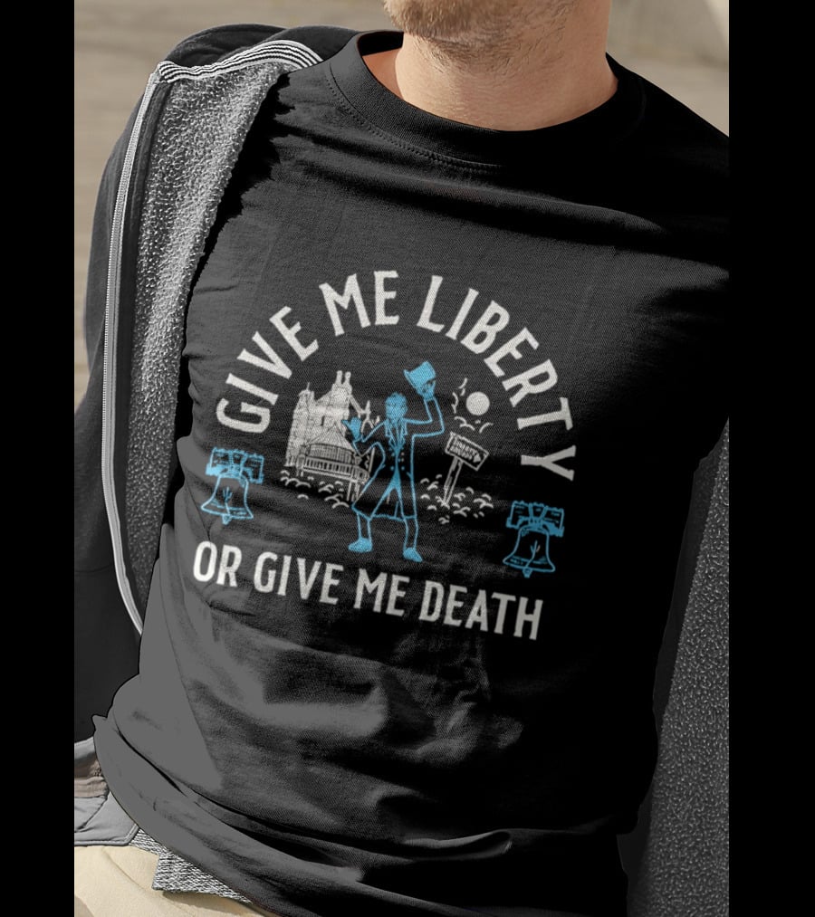 Give Me Liberty Or Give Me Death Abraham Lincoln Liberty Square Historic T-Shirt