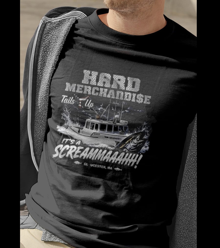 Hard Merchandise Tails Up It's A Screammaahh Gloucester MA T-Shirt