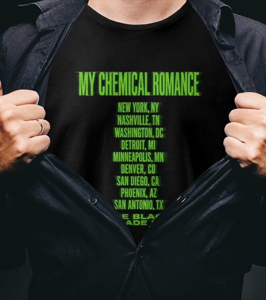 My Chemical Romance The Black Parade 2026 New York City Nashville Washington Detroit Minneapolis Denver San Diego Phoenix San Antonio Tour Dates T-Shirt