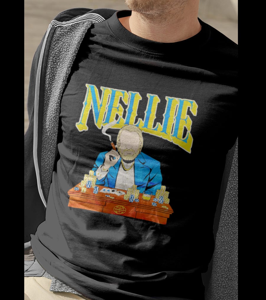 Nellie Warriorsworld Don Nelson Poker Scene Cigar Golden State Coach T-Shirt