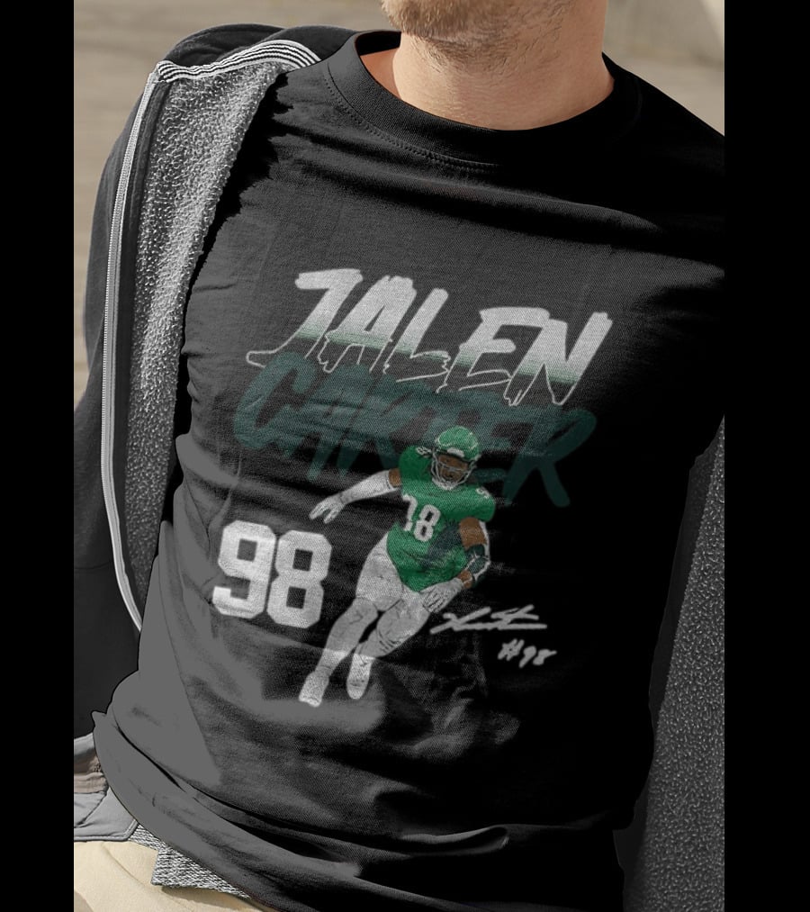 Jalen Carter Philadelphia Eagles 98 Football Player Signature T-Shirt