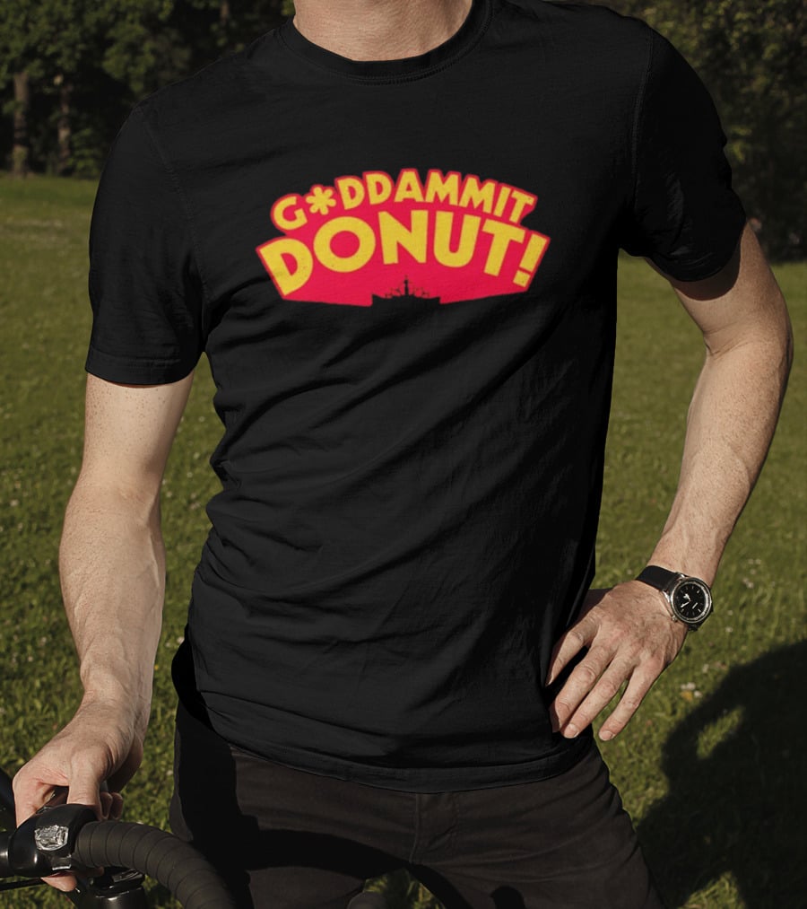 Gddammit Donut Goddammit Crown Starburst Red Yellow T-Shirt