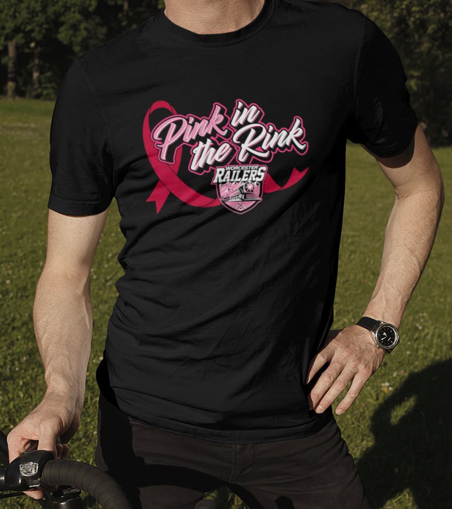 Pink In The Rink Worcester Railers Breast Cancer Awareness Event T-Shirt