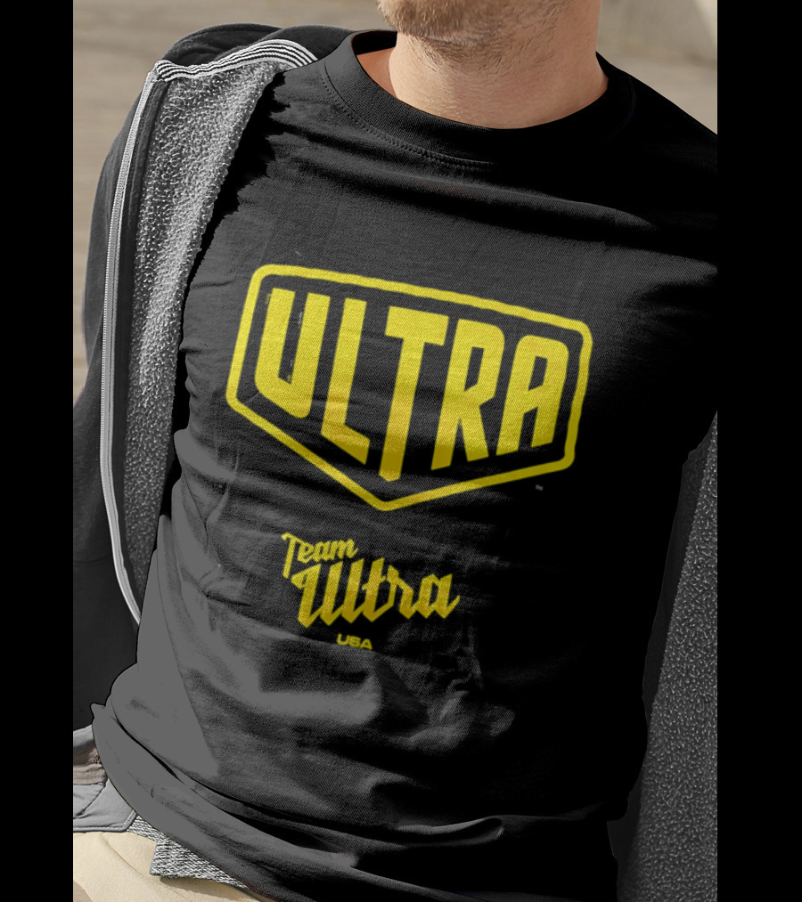 Team Ultra USA Yellow Black Shield Crest Ultra USA T-Shirt
