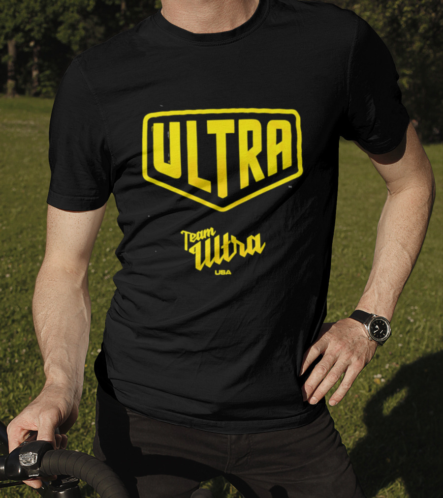 Team Ultra USA Yellow Black Shield Crest Ultra USA T-Shirt