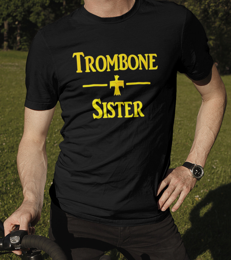 Trombone Sister Yellow Thunderbird Between Lines T-Shirt