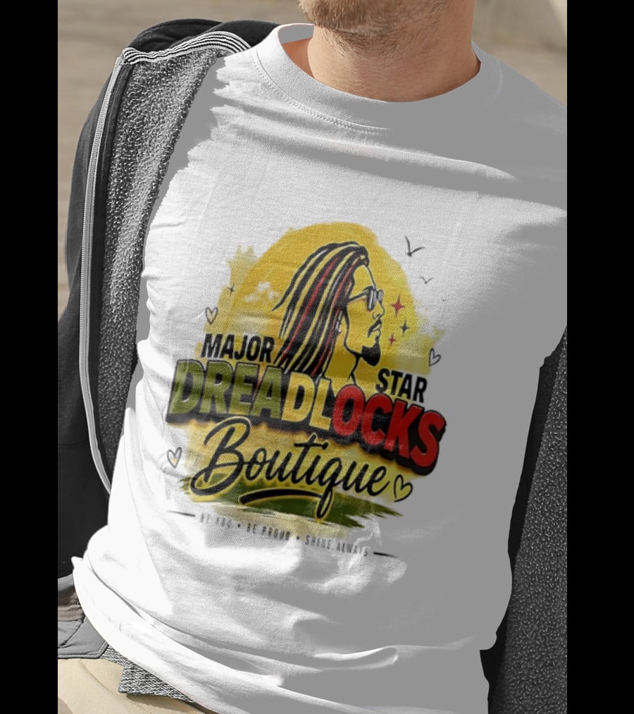 Major Star Dreadlocks Boutique Be You Shine Always Rastafarian Man Profile T-Shirt