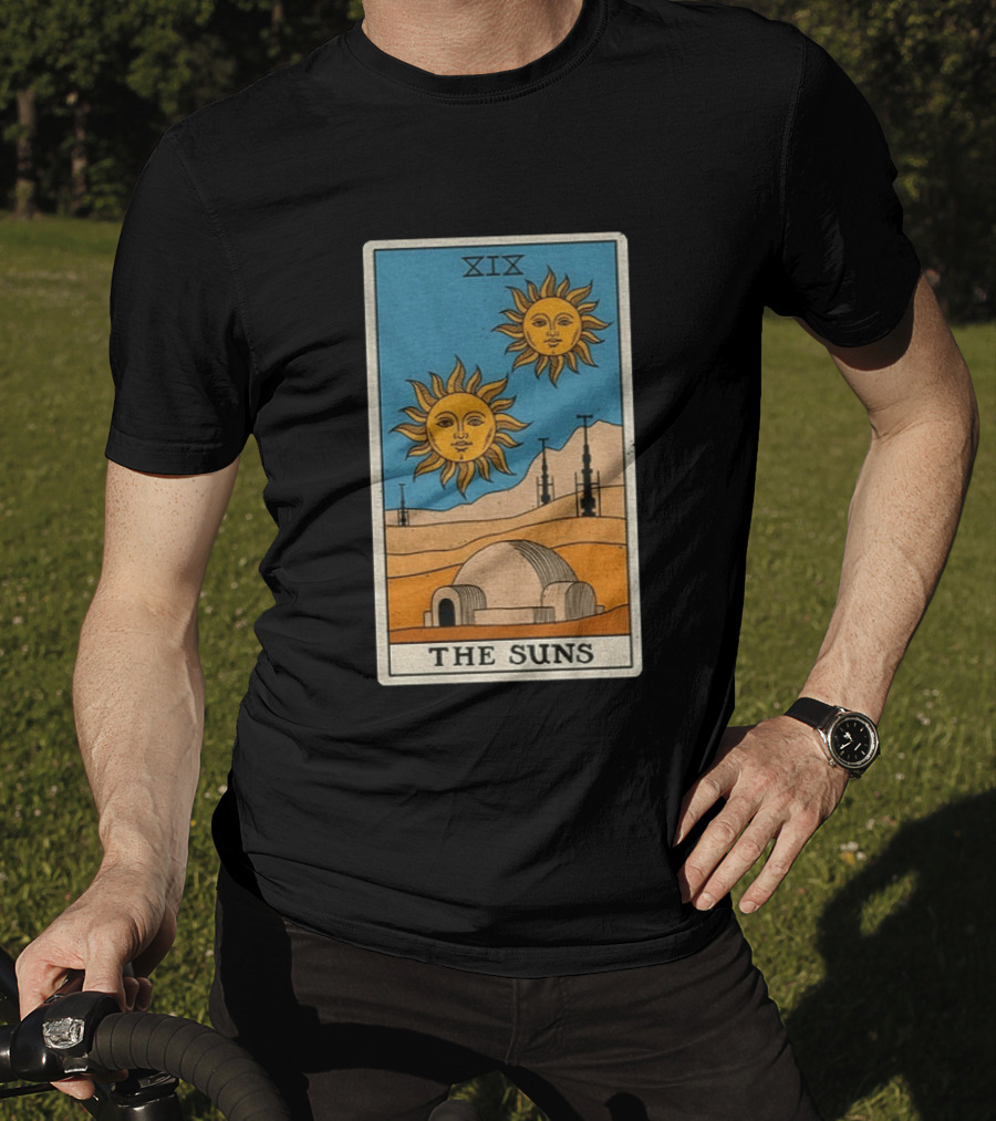 XIX The Suns Twin Suns Tarot Card Star Wars Tatooine Desert Dome T-Shirt