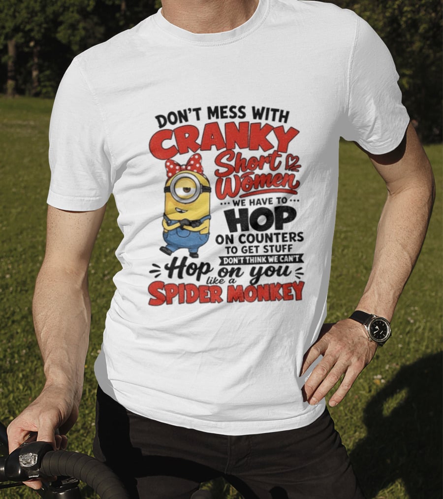 Minion Cranky Short Women Hop On Counters Spider Monkey T-Shirt