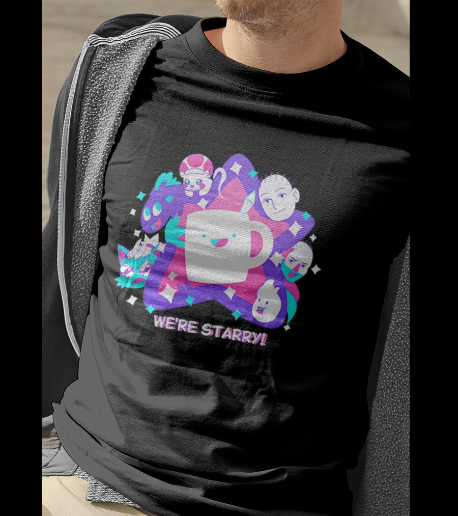 We're Starry Colorful Cartoon Characters And Happy T-Shirt