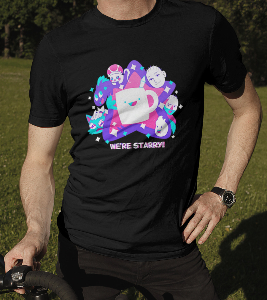 We're Starry Colorful Cartoon Characters And Happy T-Shirt