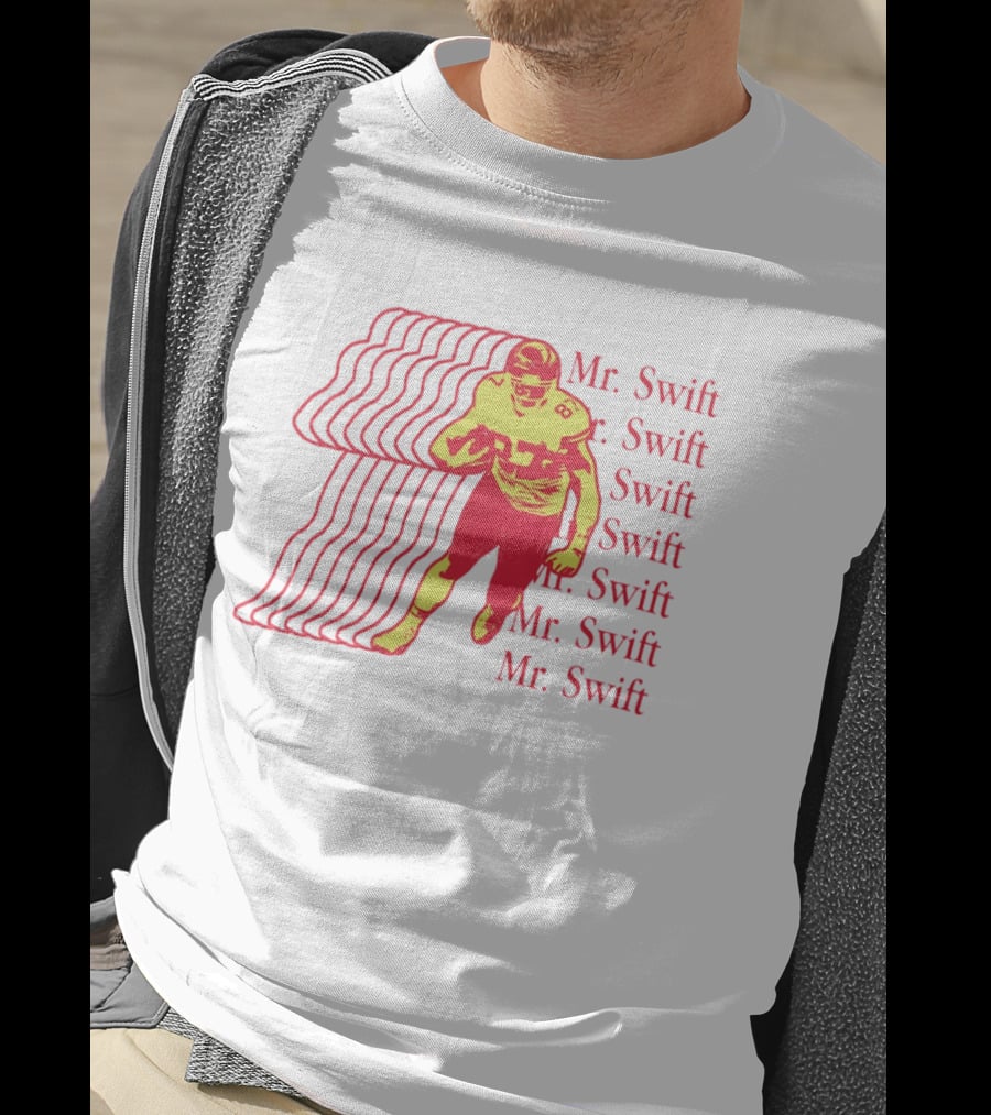Mr. Swift Travis Kelce Football Player Graphic With Psychedelic Wave T-Shirt