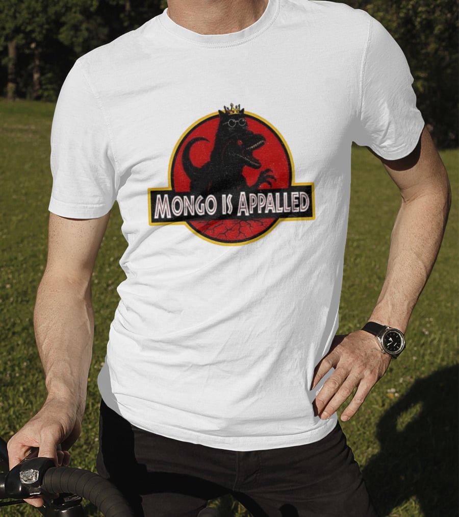 Mongo Is Appalled Dinosaur Crown Sunglasses Red Circle T-Shirt