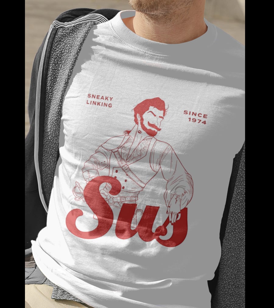 Sneaky Linking Since 1974 Sus Man Red Western T-Shirt