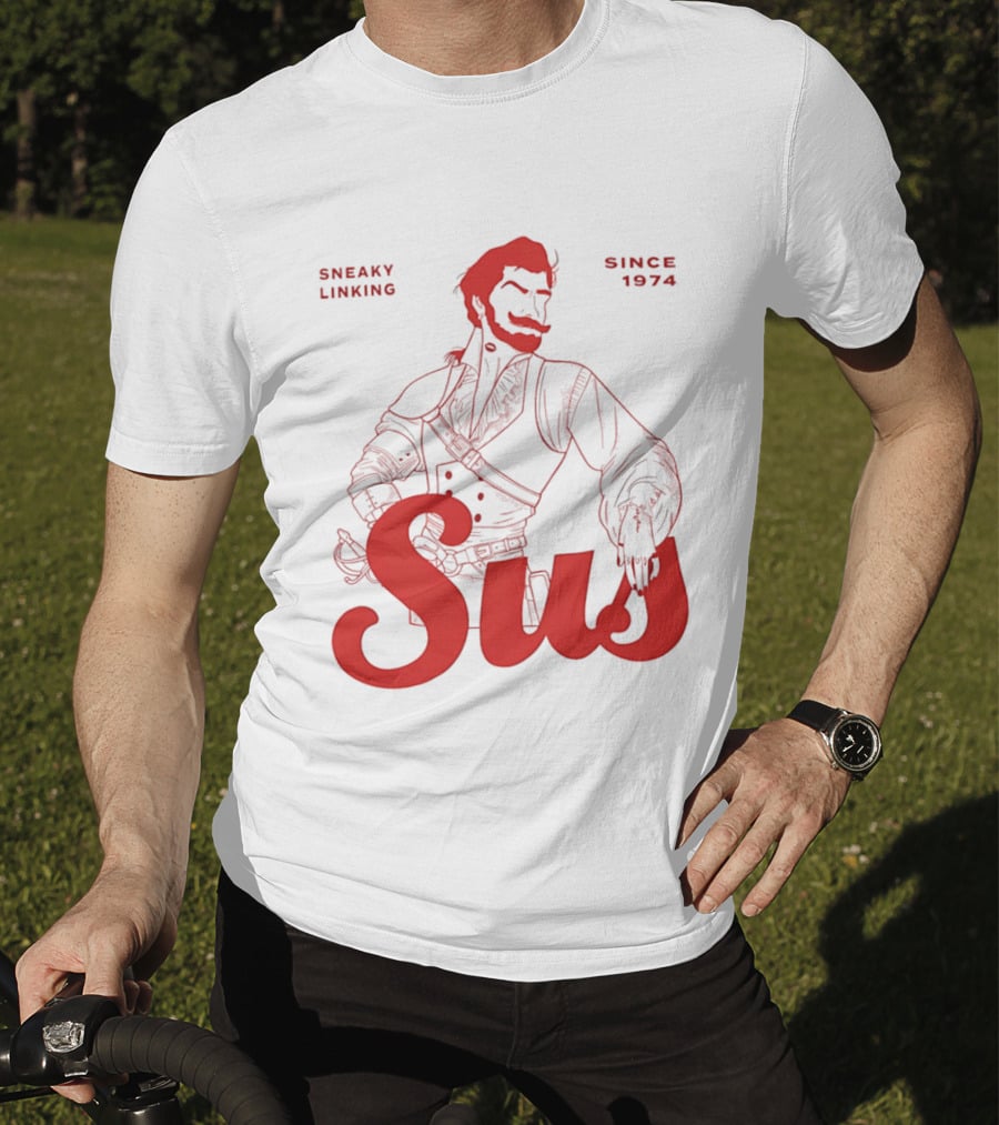 Sneaky Linking Since 1974 Sus Man Red Western T-Shirt