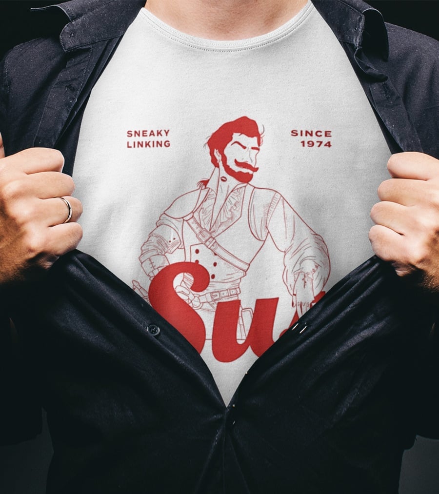 Sneaky Linking Since 1974 Sus Man Red Western T-Shirt