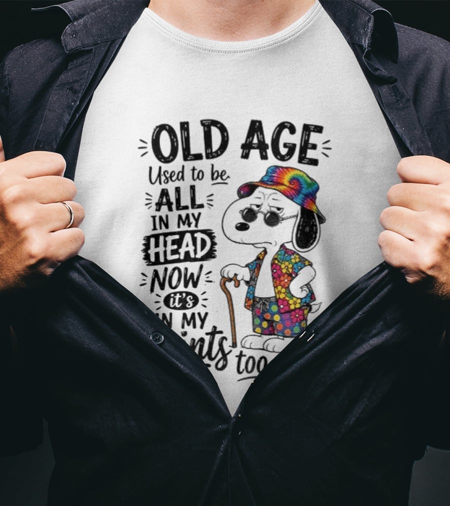 Snoopy Old Age Humor Used To Be All In My Head Now It's In My Joints Too T-Shirt
