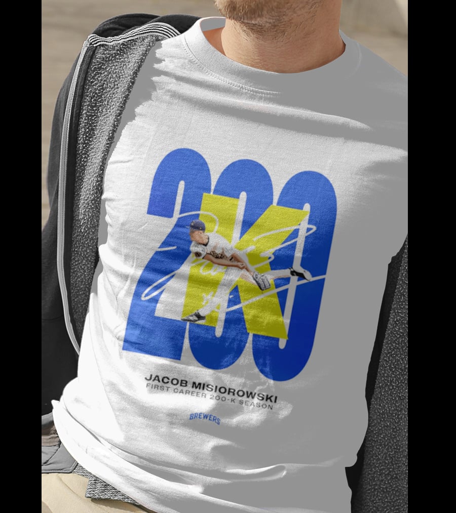 Jacob Misiorowski First Career 200 K Season Brewers 200K T-Shirt