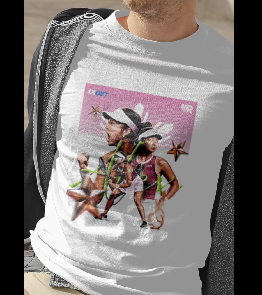 Alex Eala 1XBET Tennis Player Collage Gold Stars Pink T-Shirt