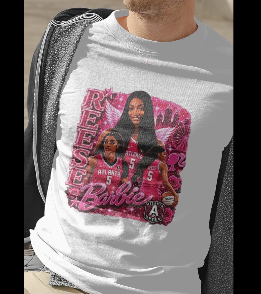 Angel Reese Atlanta Dream Barbie Pink Basketball Collage WNBA T-Shirt