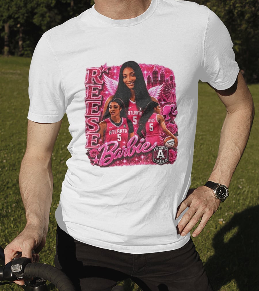Angel Reese Atlanta Dream Barbie Pink Basketball Collage WNBA T-Shirt