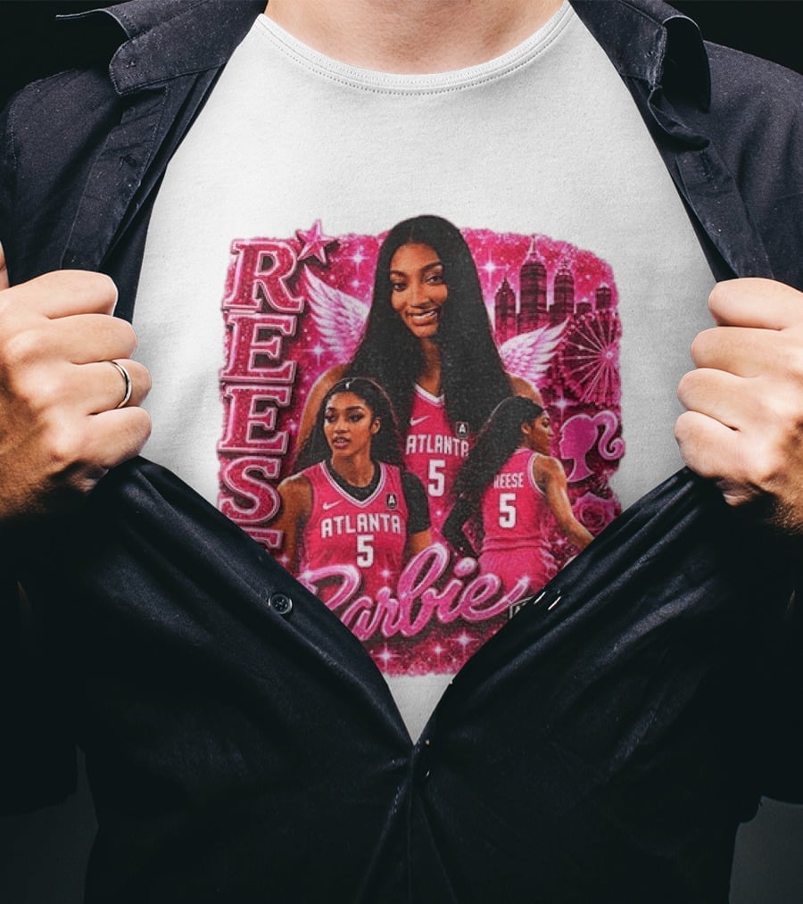 Angel Reese Atlanta Dream Barbie Pink Basketball Collage WNBA T-Shirt
