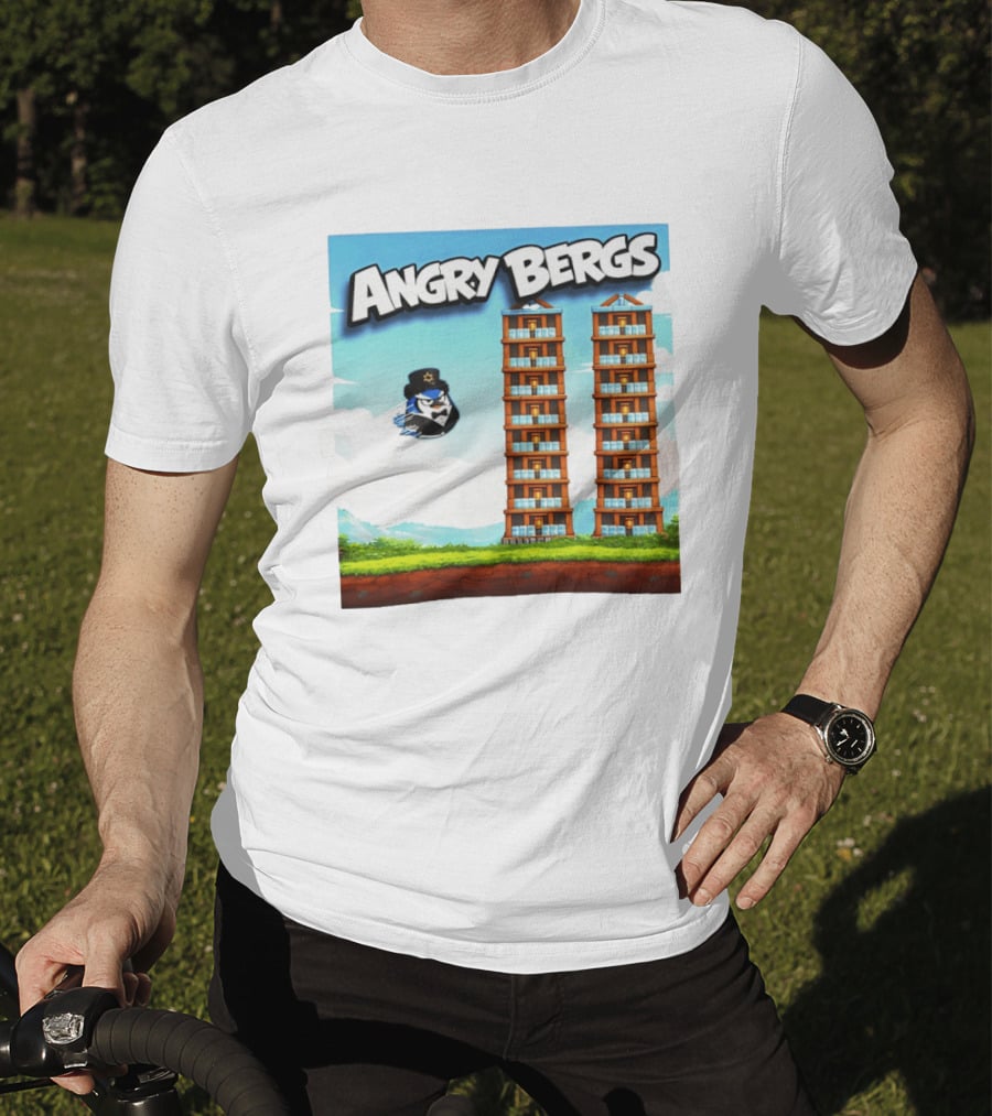 Angry Bergs Funny Parody Building Smash блоки Stack Game T-Shirt