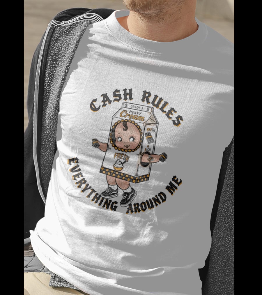 Cash Rules Everything Around Me Heavy Cream Fresh Baby T-Shirt