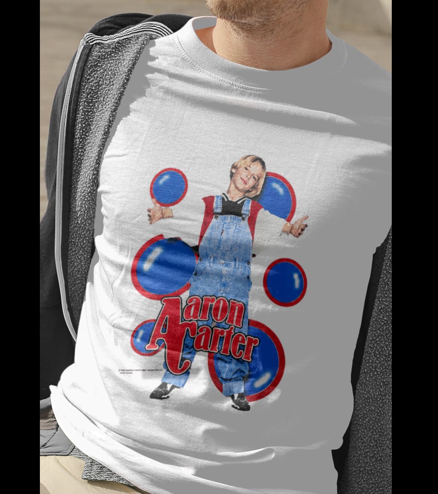 Aaron Carter Overalls Blue Red Circles Fashion T-Shirt
