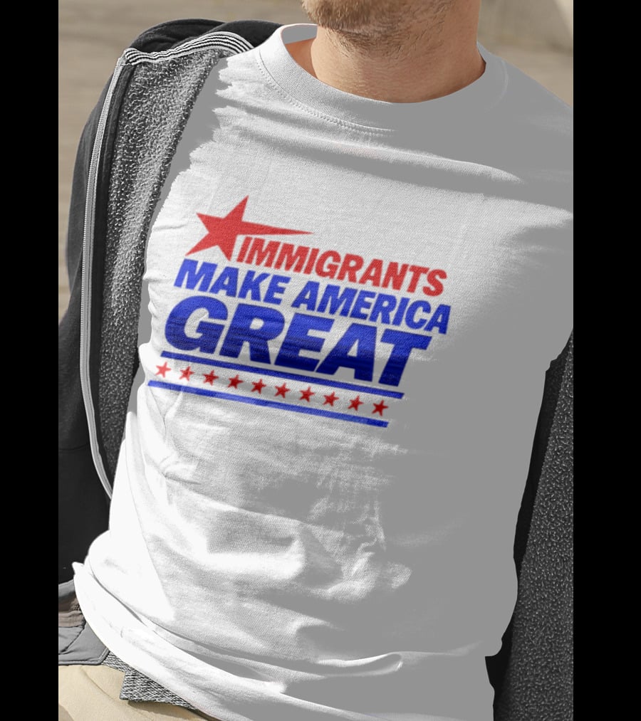Immigrants Make America Great Red Star Political Message 2026 T-Shirt